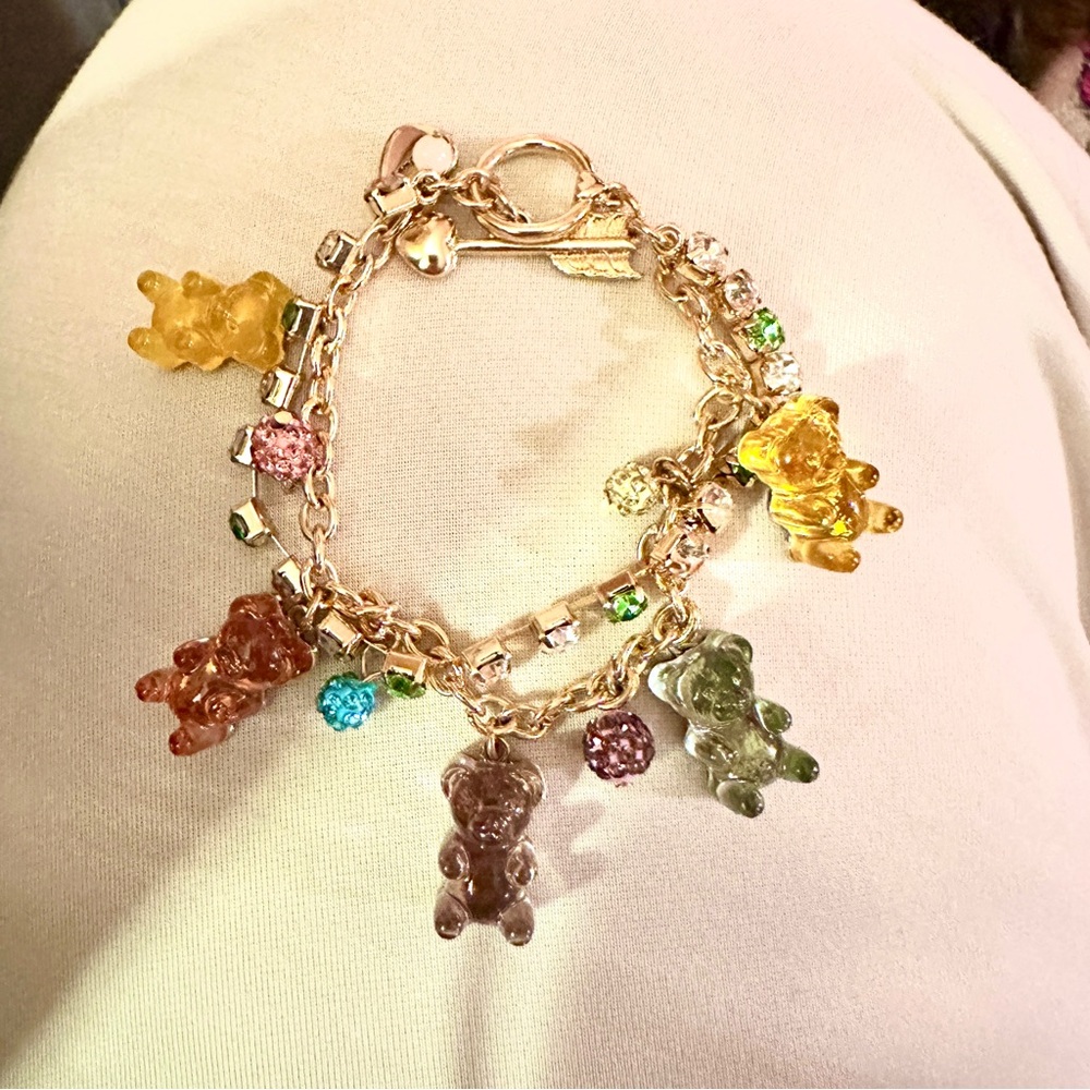 Betsey Johnson Colorful Gummy Bear Charm Bracelet